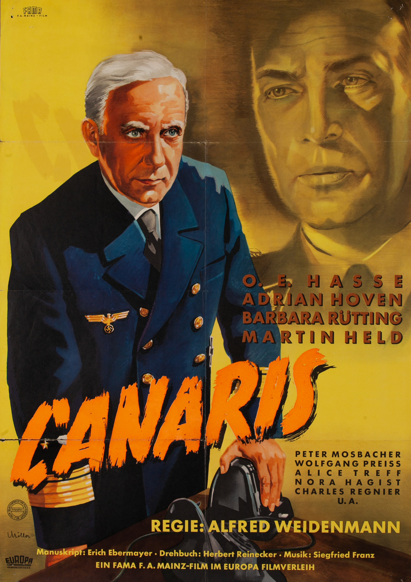 Canaris German 1 Sheet Movie Poster  (yellow background)