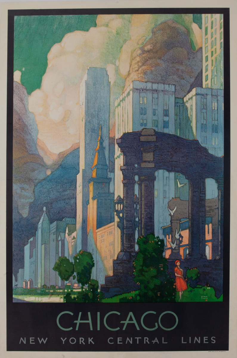 New York Central Original Travel Poster Chicago