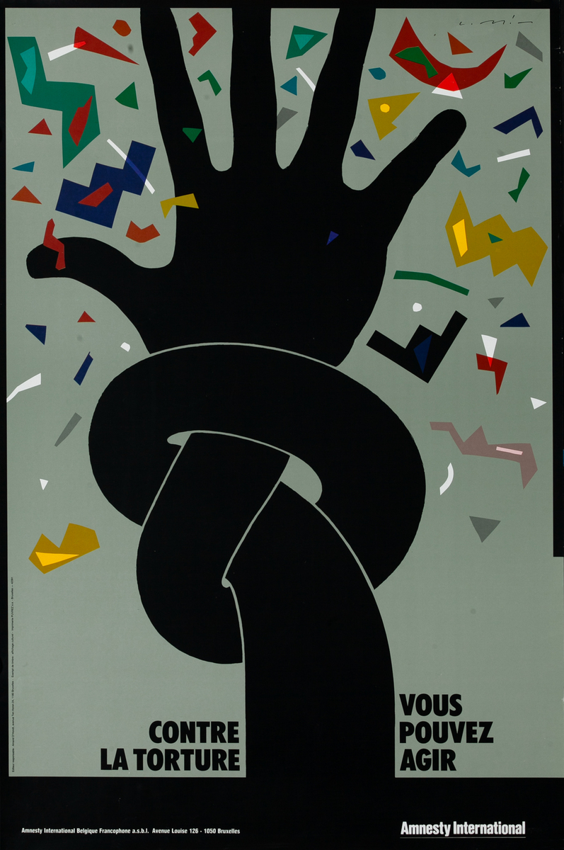 Amnesty International Contre la torture - Vous Pouvez Agir (Against torture - You Can Take Action) Protest Poster 