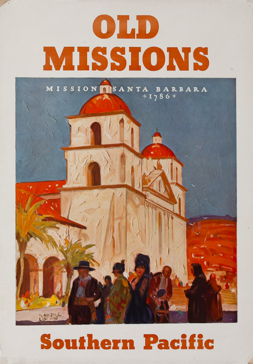 Santa Fe Railroad Old Missions Travel Poster