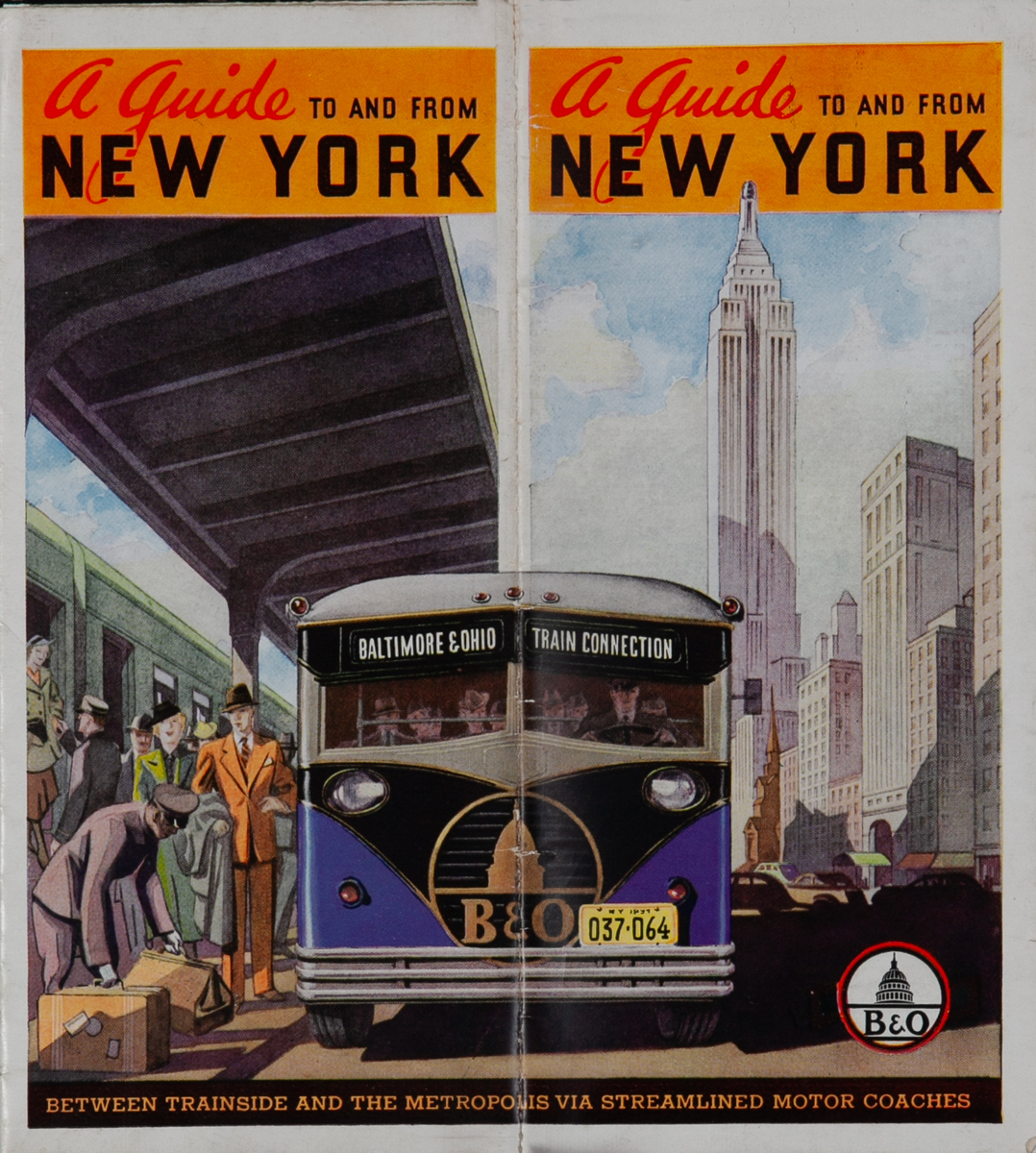A Guide to and From New York Baltimore & Ohio Train Connection Travel Brochure