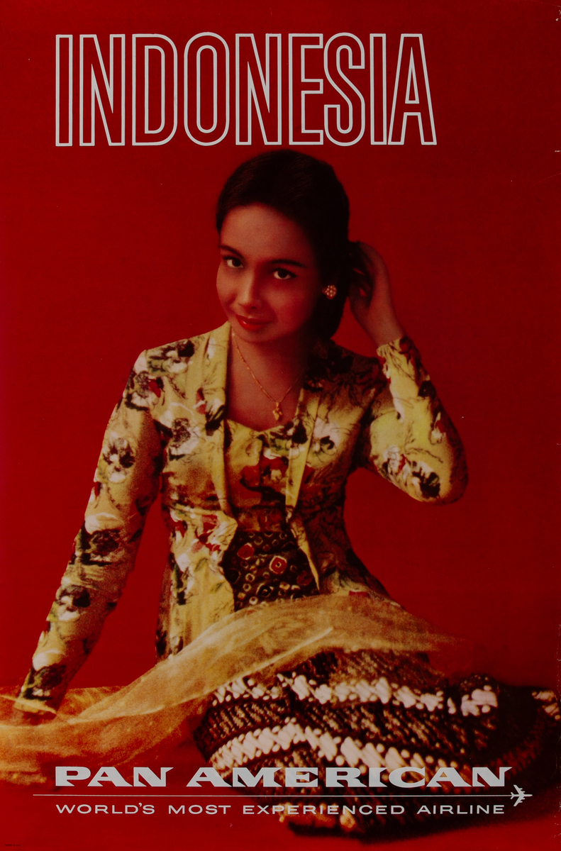 Pan American The Worlds Most Experienced Airline Travel Poster Indonesia Woman