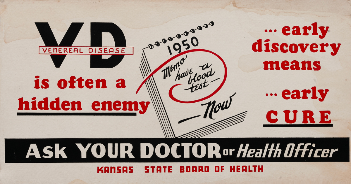 VD is often a hidden enemy - Ask Your Doctor or Heath Officer Original Health Poster