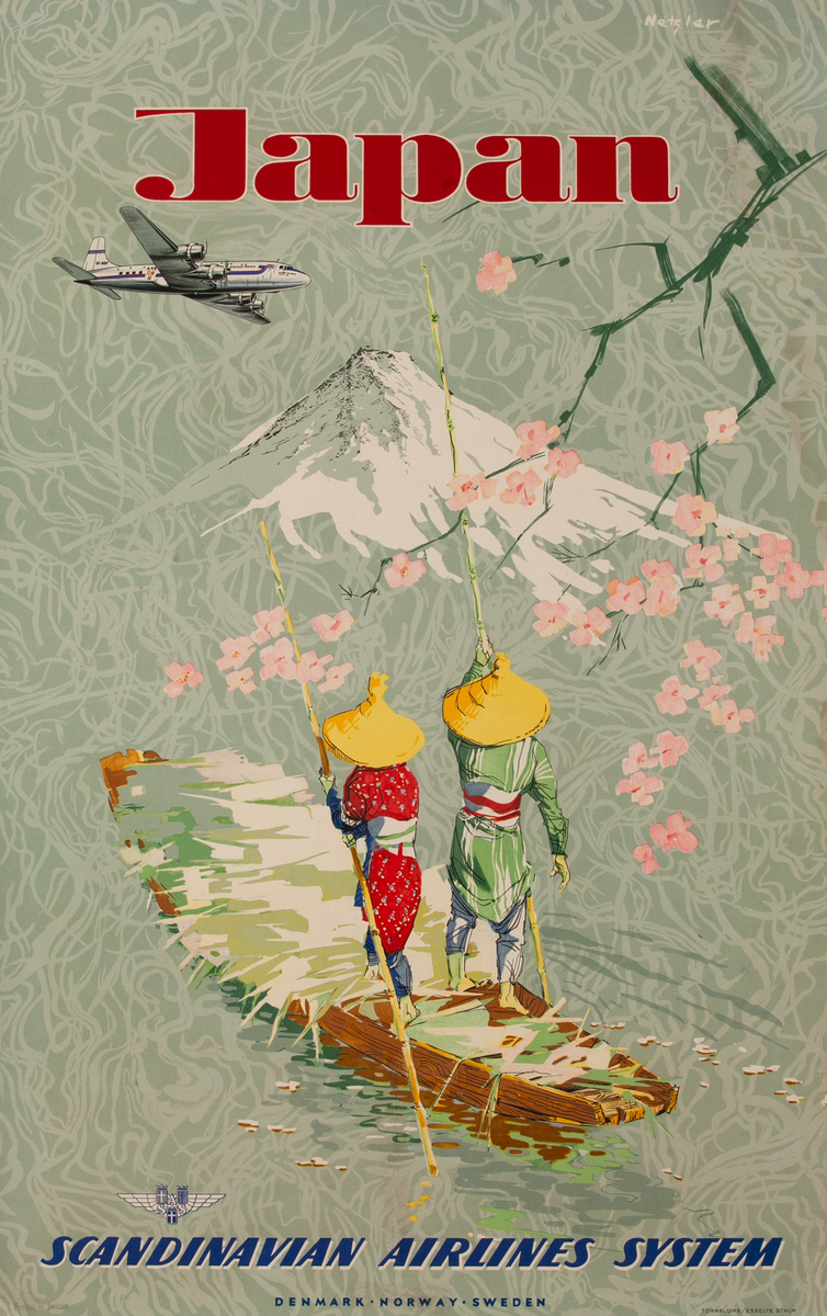 Japan Scandinavian Airlines System Travel Poster