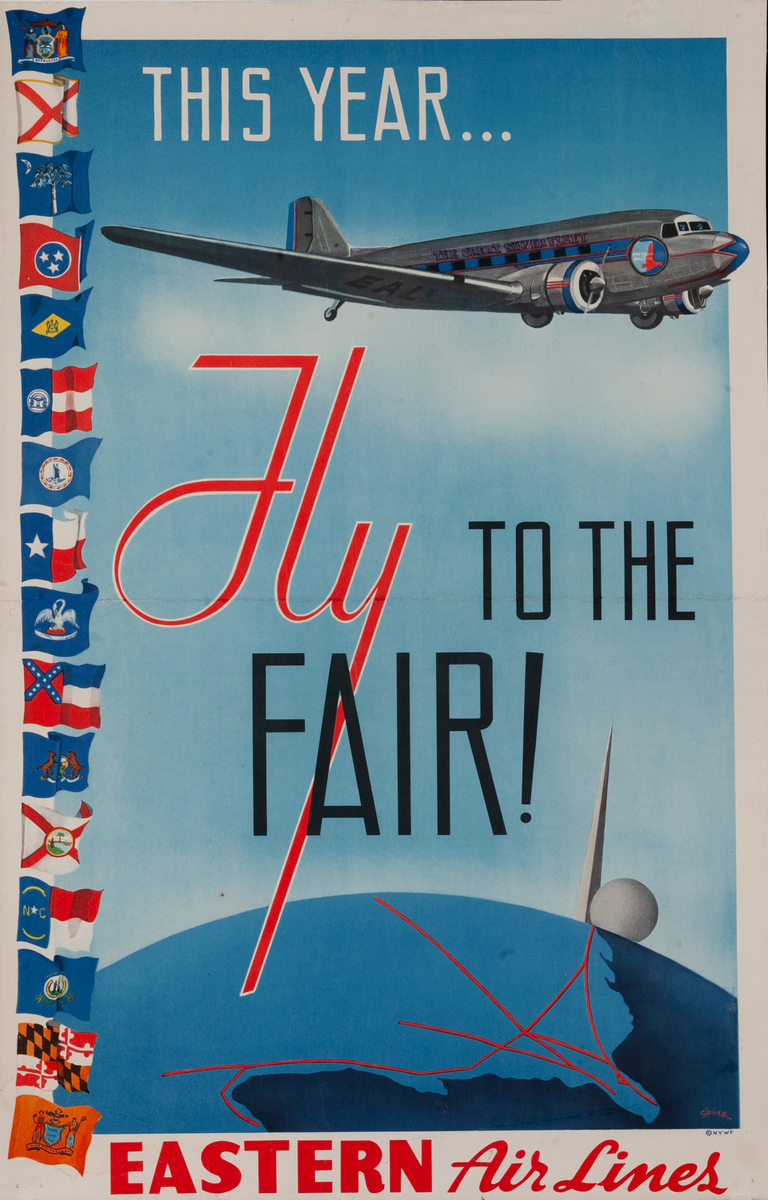 This Year Fly To the Fair Easter Air Lines 1939 World’s Fair Trave Poster