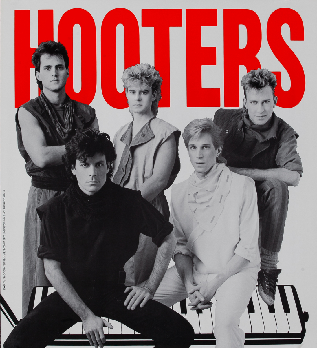 The Hooters Band B&W Photo Poster Piano