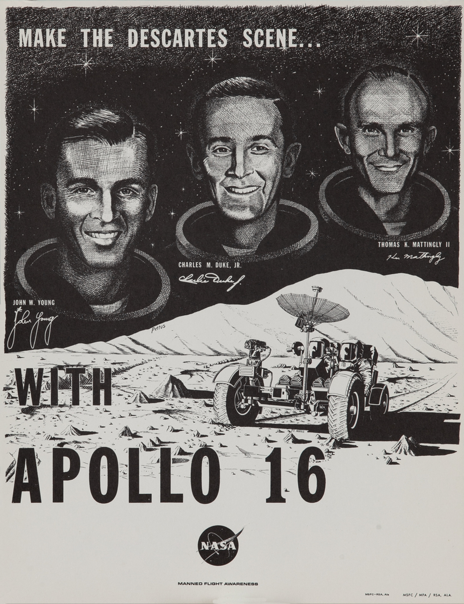 Make the Descartes Scene with Apollo 16 NASA Manned Flight Awareness Poster