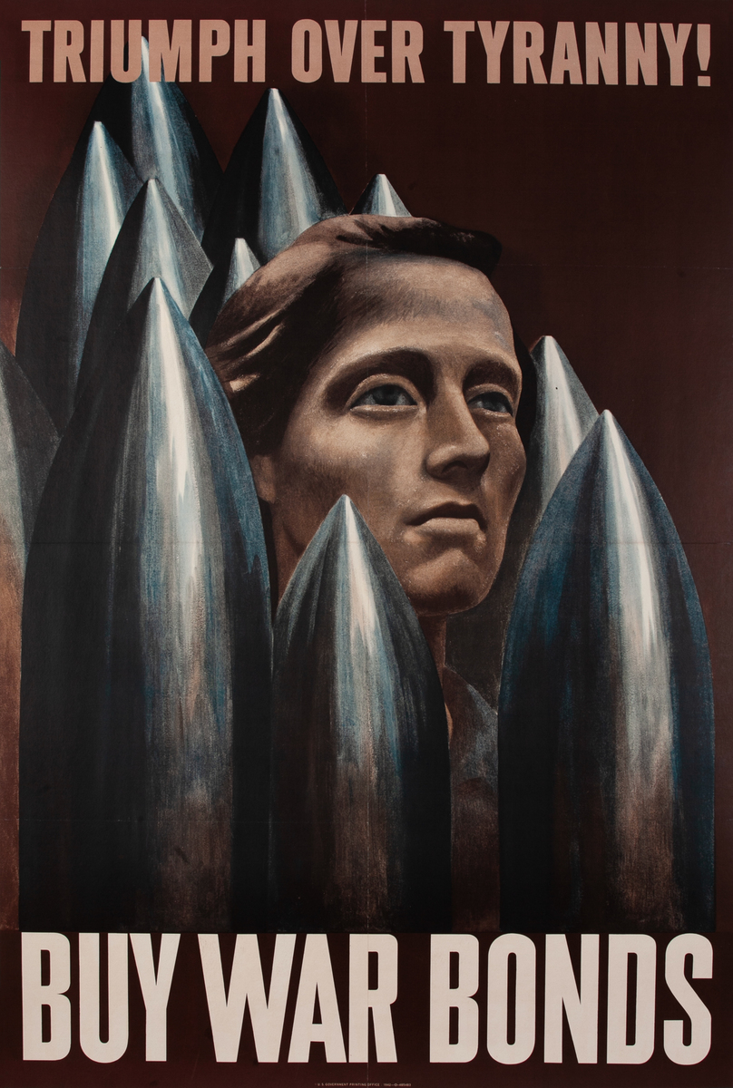 Triumph Over Tyranny! Original Original WWII Buy War Bonds Poster