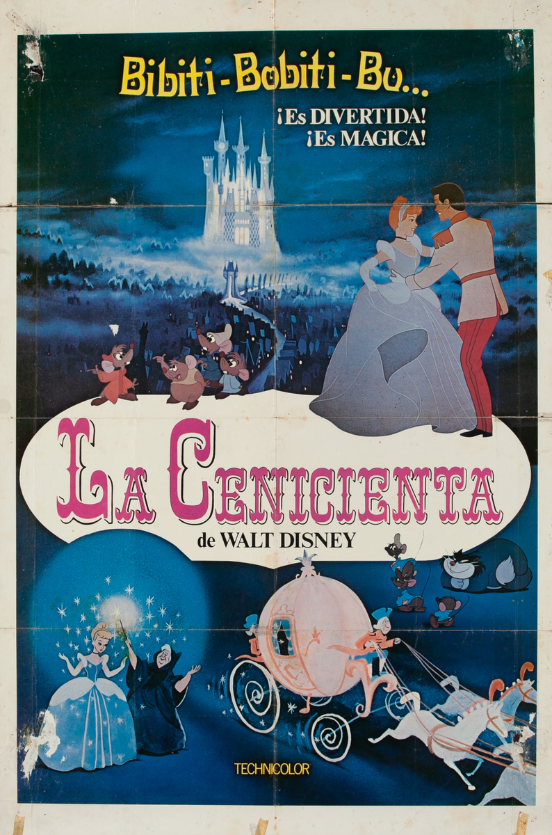 Cinderella Argentinean R70s Walt Disney classic Movie Poster