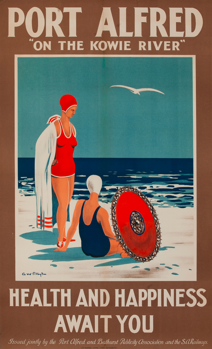 Port Alfred Beach South African Travel Poster