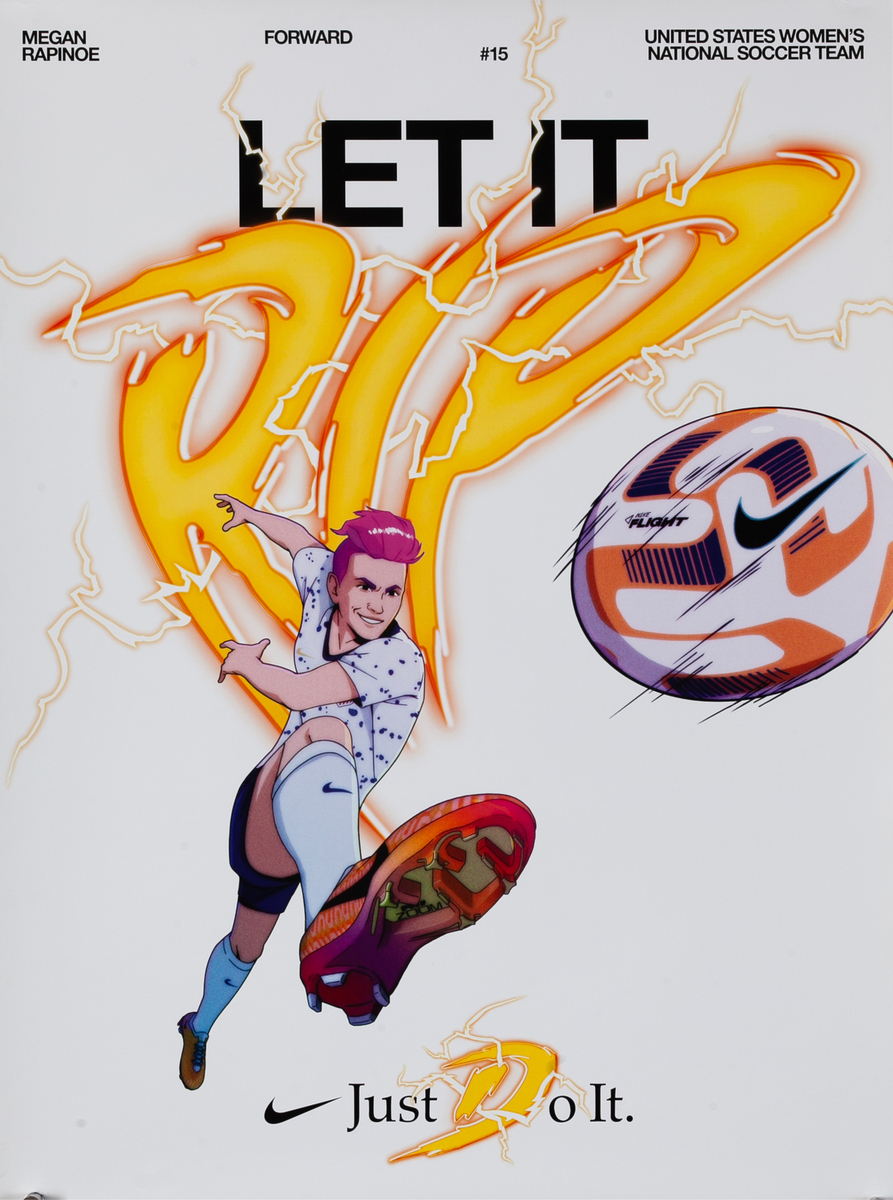 Let it Rip Nike Megan Rapinoe Advertsing Poster Just Do It
