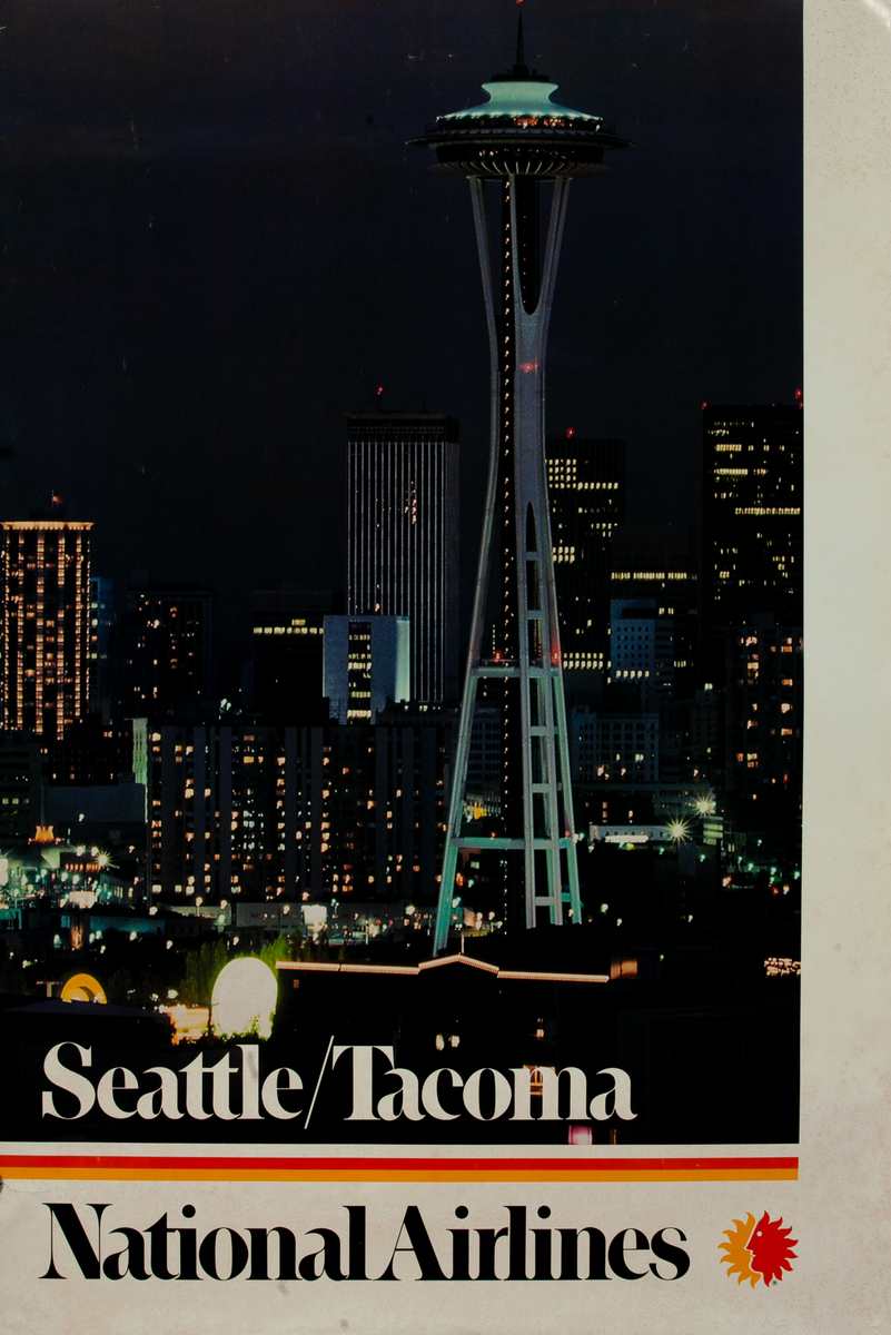 Seattle Tacoma National Airlines Travel Poster