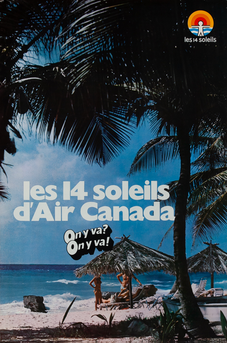 les 14 soleils d'Air Canada  Beach Travel Poster