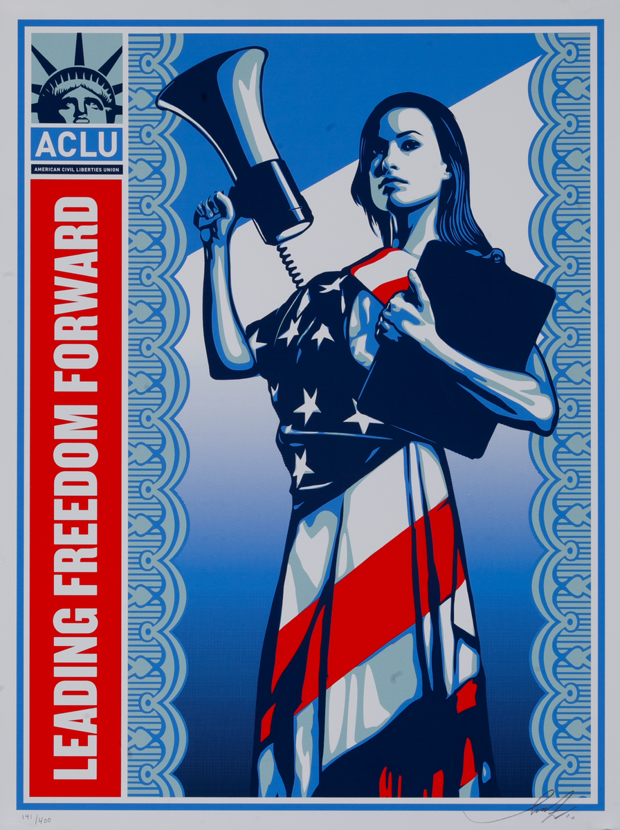  Leading Freedom Forward - ACLU American Civil Liberties Union Poster