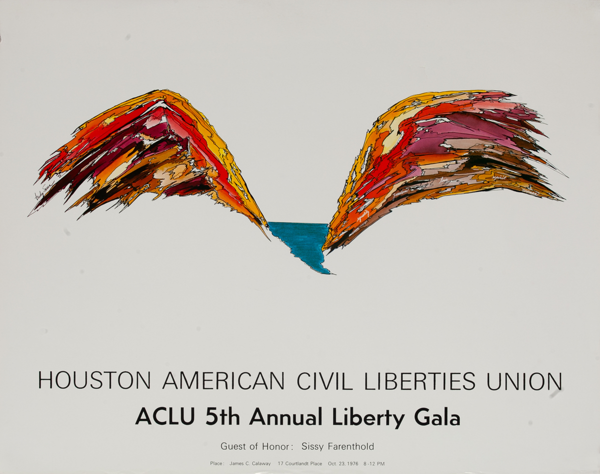 Houston American Civil Liberties Union ACLU 5th Annual Liberty Gala Poster 