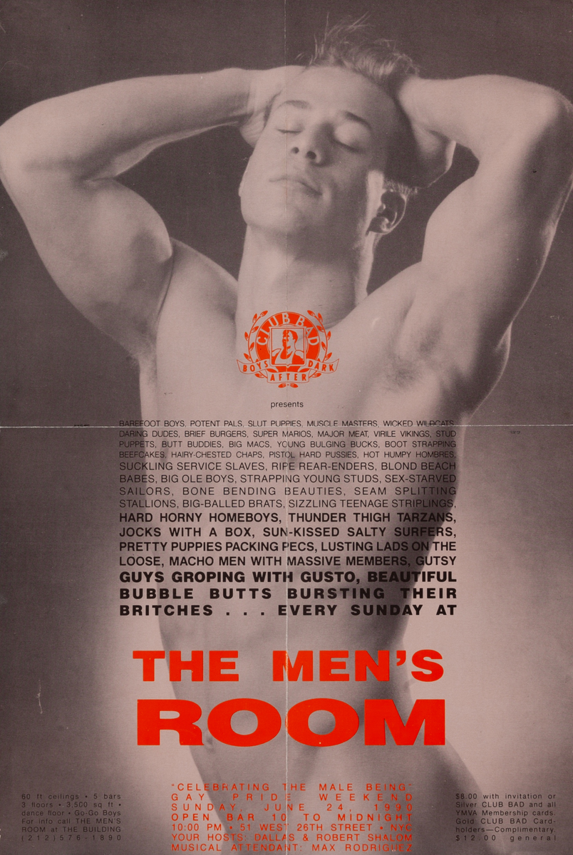 The Men’s Room, Celebrating The Male Being - Gay Pride Weekend Poster