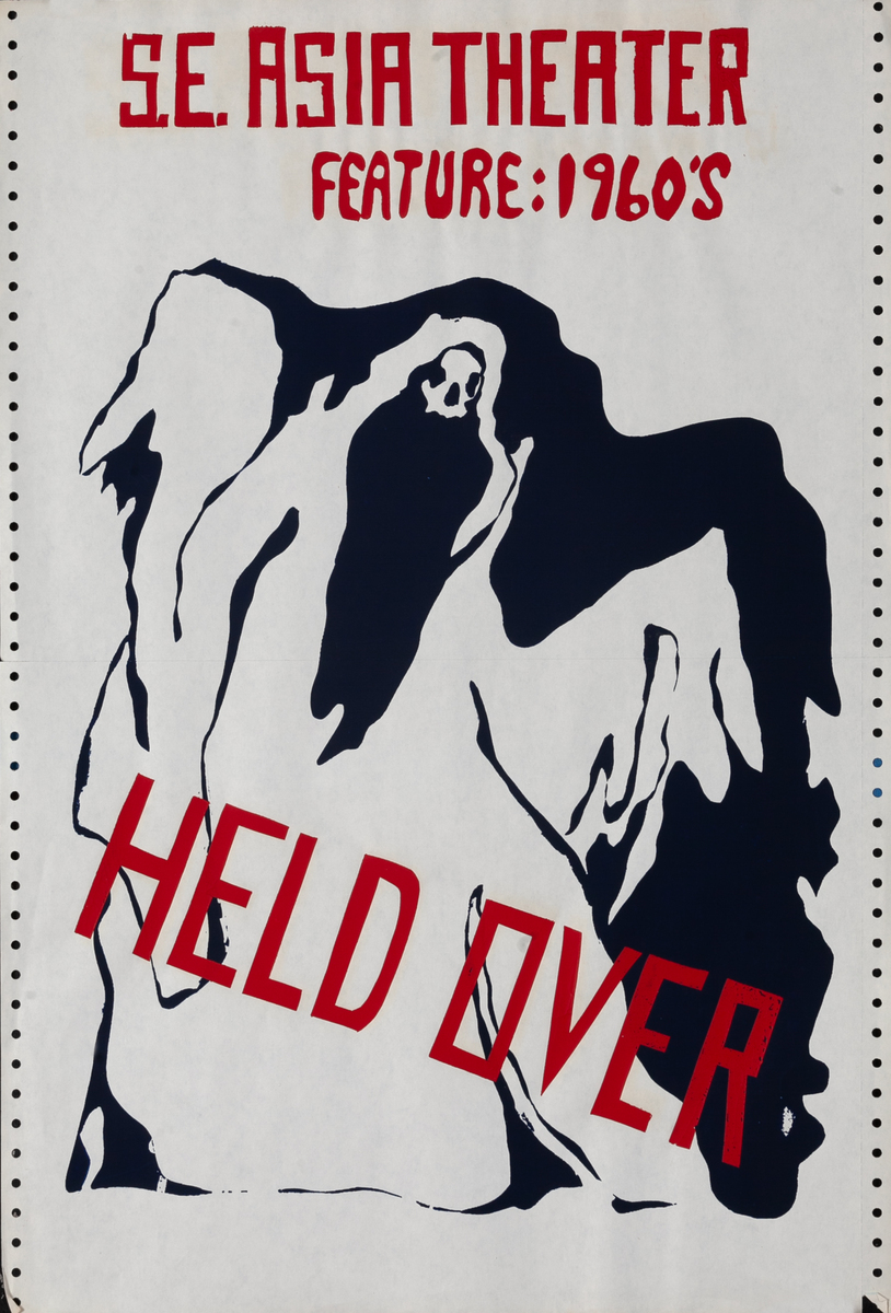 S.E . Asia Theater Feature : 1960s Held Over Vietnam War Protest Poster 
