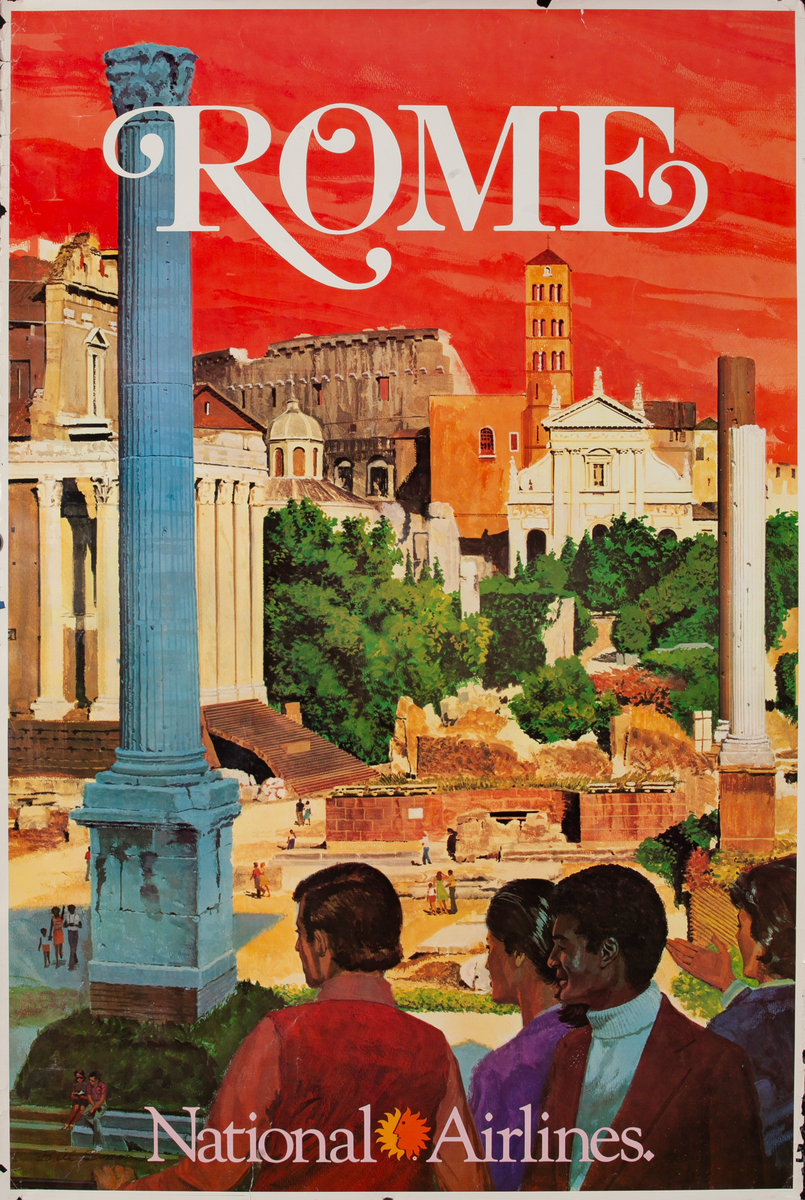 National Airlines Rome Travel Poster