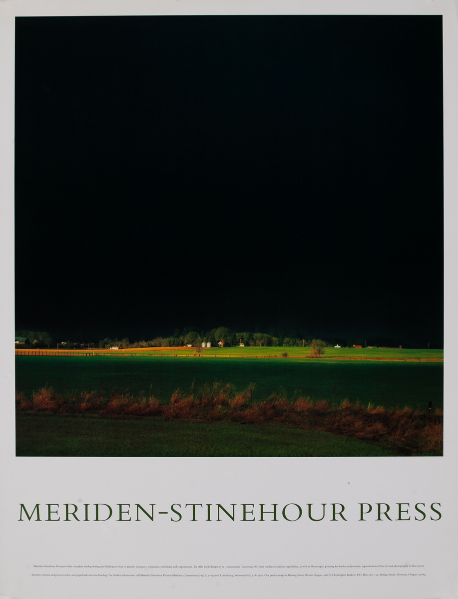 Meriden-Stinehour Press Printer’s Advertising Poster, Boring Storm