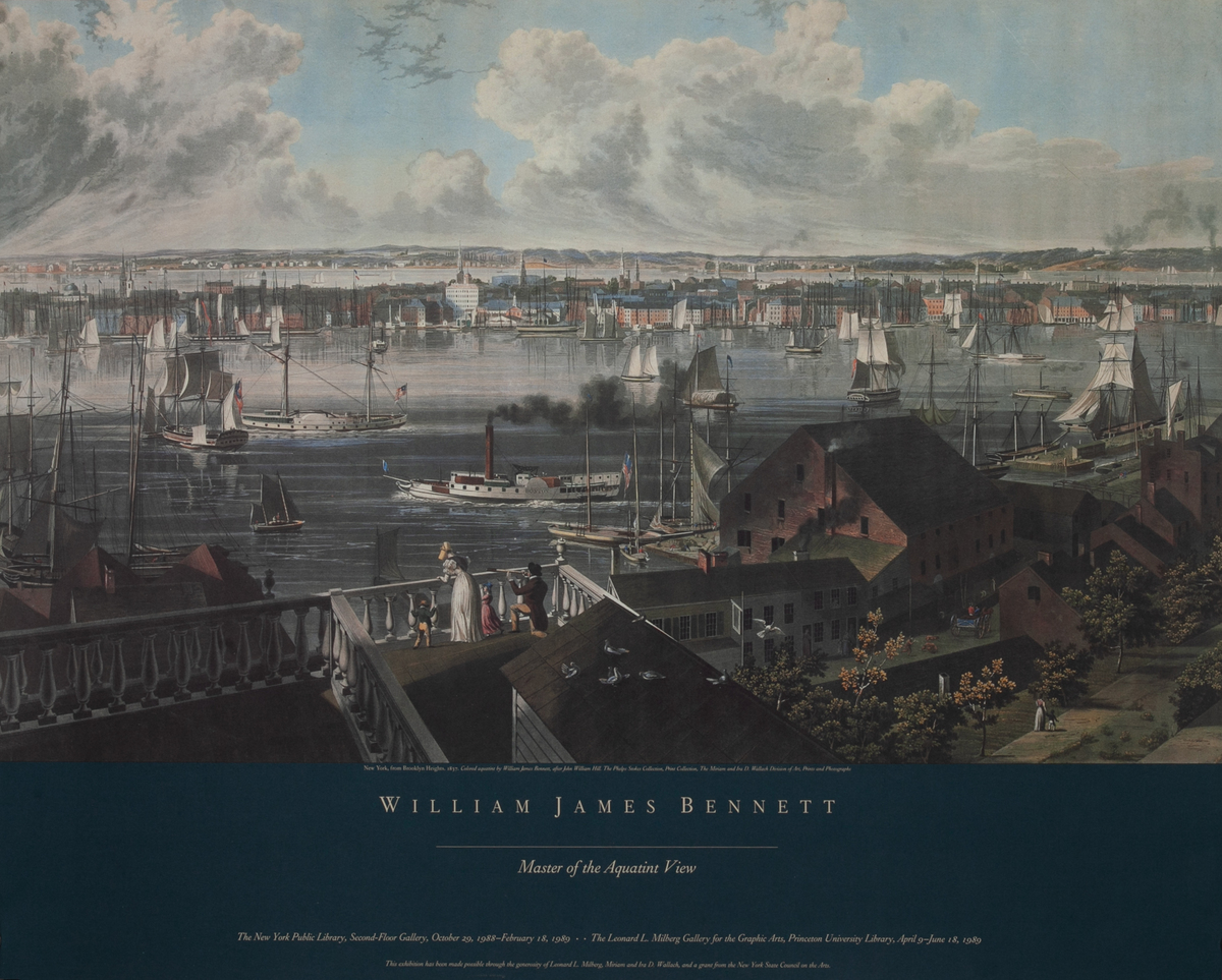 William James Bennett Master of the Aquatint View - New York Public Library Exhibit Poster