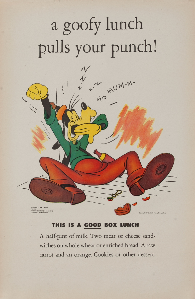 a goofy lunch pulls your punch Disney WWII Production Poster