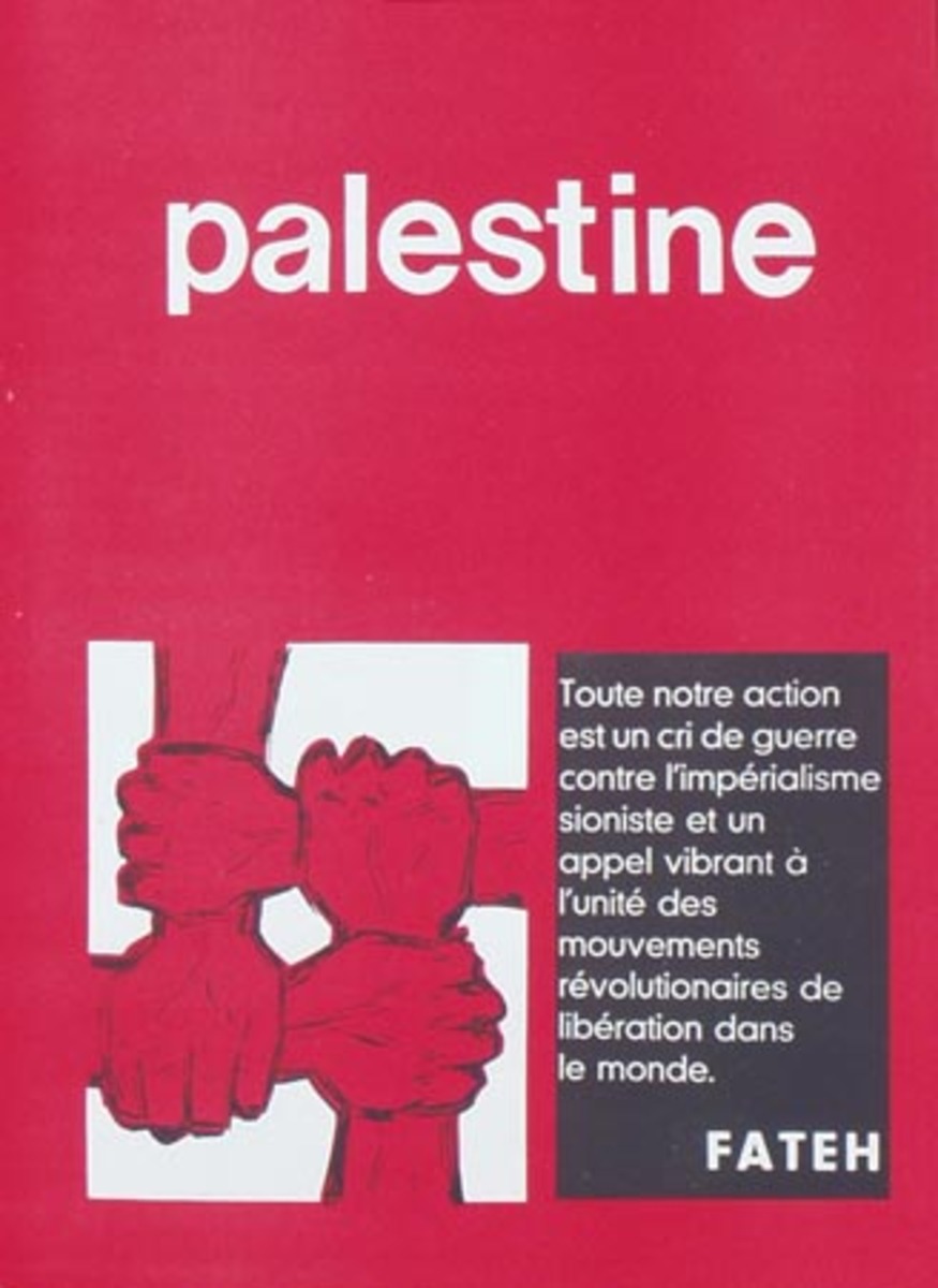 Palestine Fateh Original Political Poster Hand
