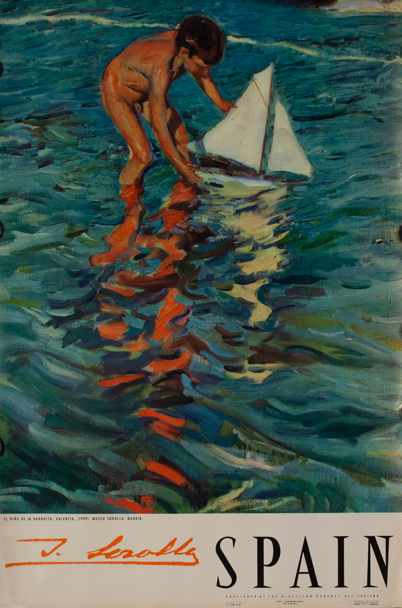 The Boy with the Boat Spanish Travel Poster