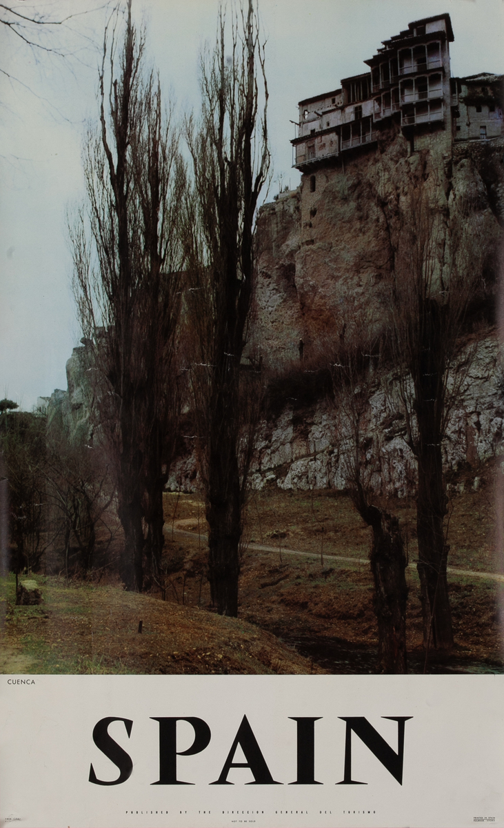 Spain Cuenca The Enchanted City Travel Poster Grey Sky