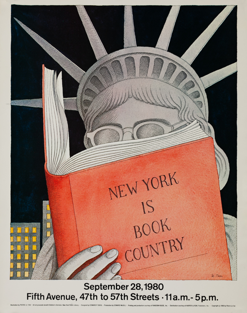 New York is Book Country 1980 Le-Tan Poster