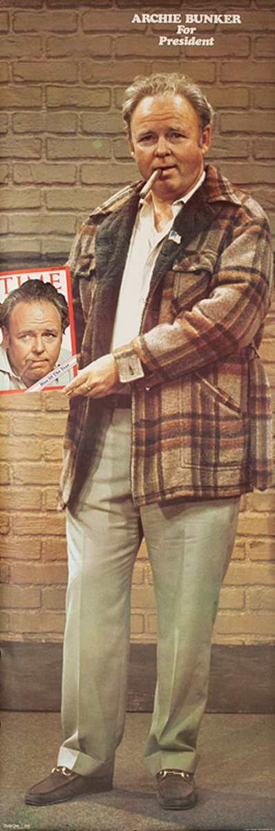 Psychedelic 1960s Era Poster Archie Bunker For President  All In The Family