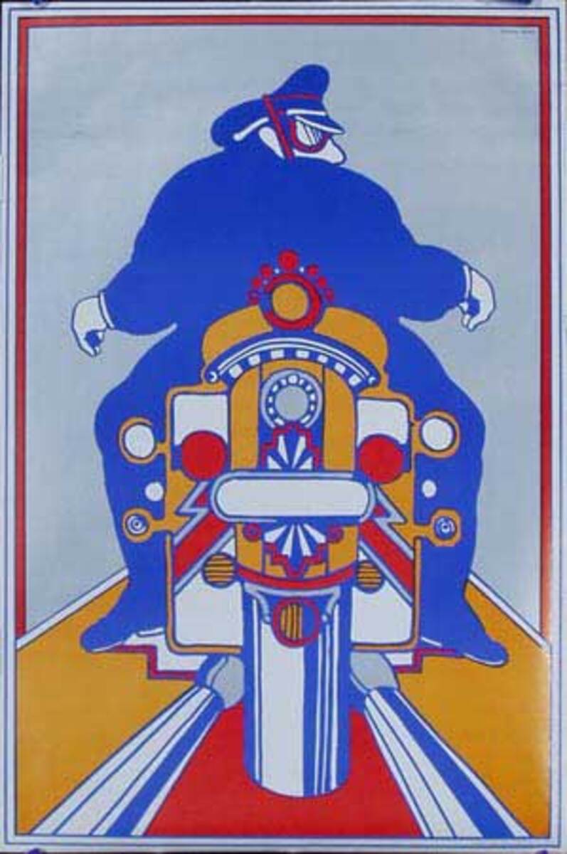 Chwast Motocycle Original Vintage Poster
