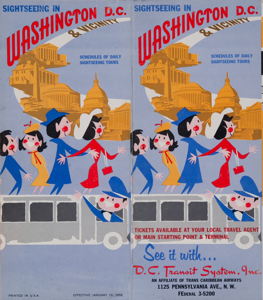 Sightseeing in Washington and Vicinity Travel Brochure