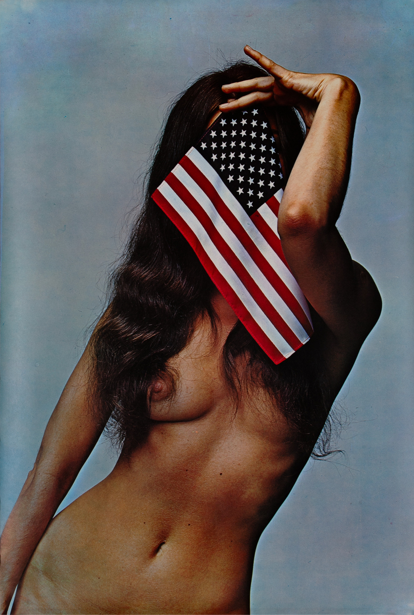 Nude With American Flag,  Vietnam era protest Original Poster
