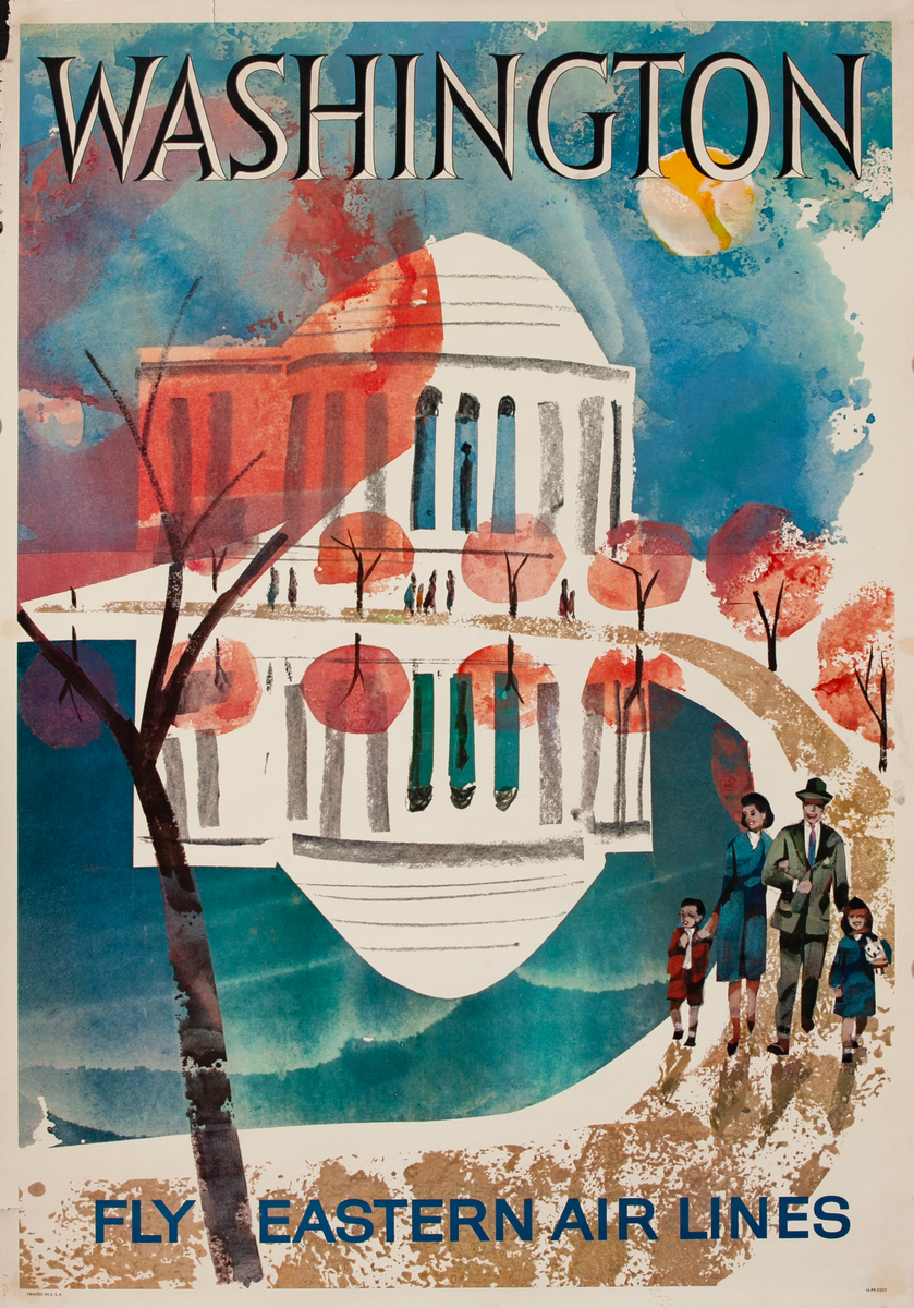 Fly Easter Air Lines Washington DC Travel Poster