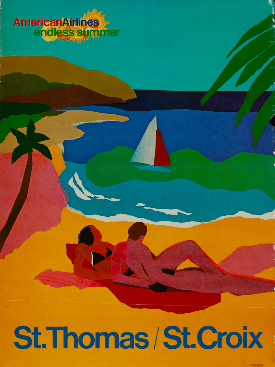 American Airlines Endless Summer Travel Poster St Thomas Small Format