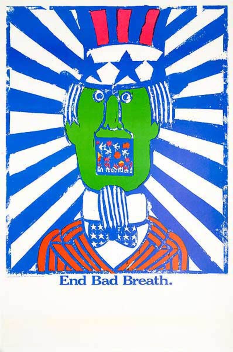 End Bad Breath, Anti-Vietnam War Original Vintage Poster