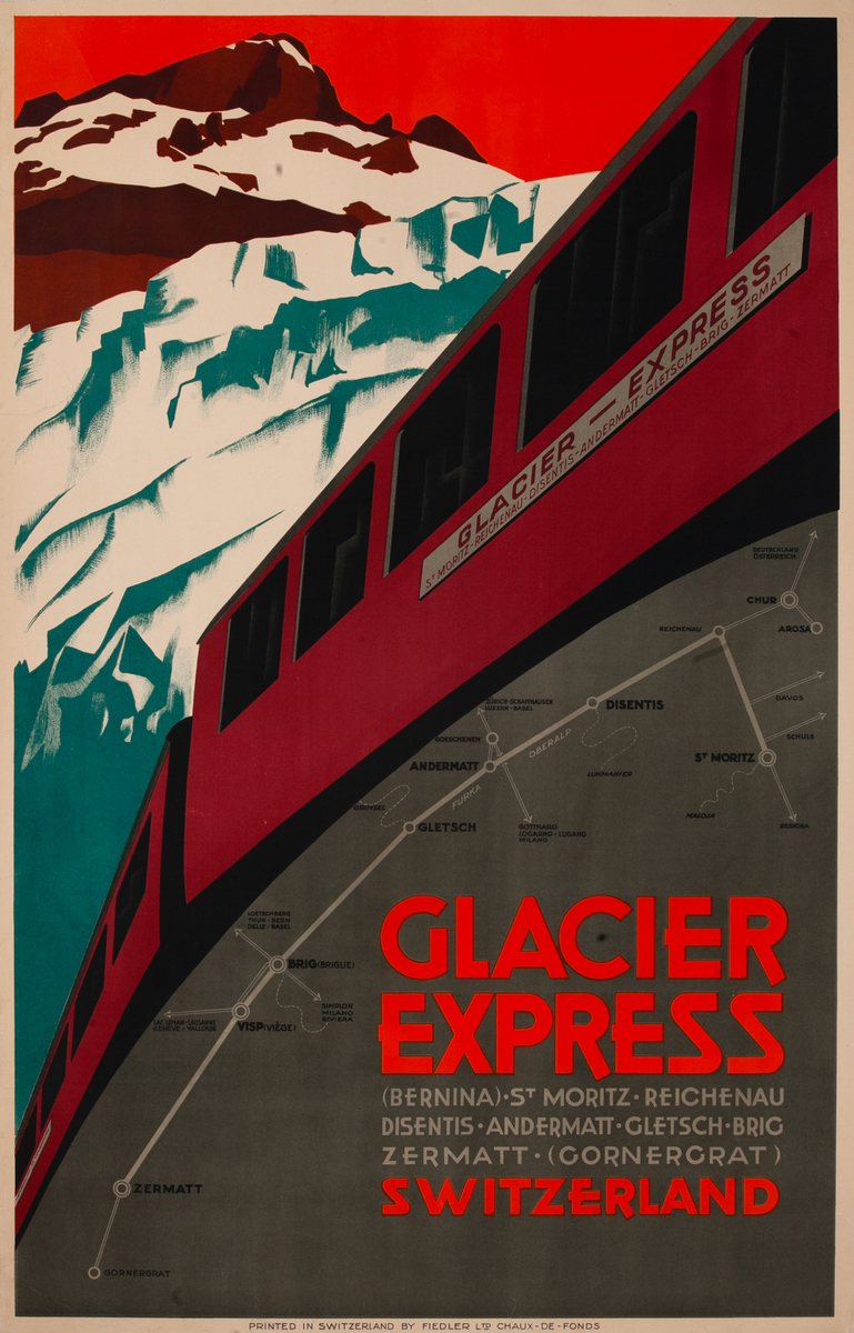 Glacier Express Switzerland Travel Poster