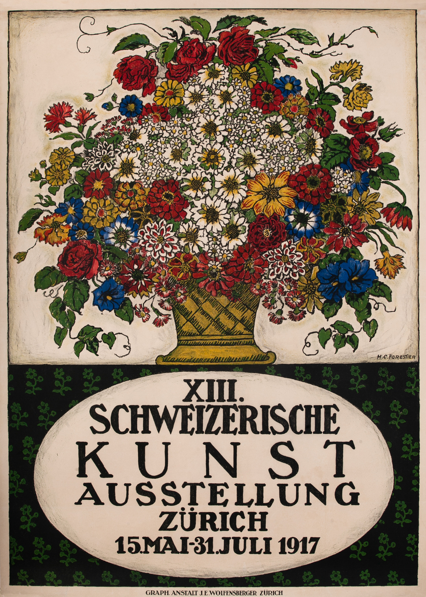 XIII. Schweizerische Kunstausstellung Zürich (13th Swiss Art Exhibition, Zurich) Exhibit Poster