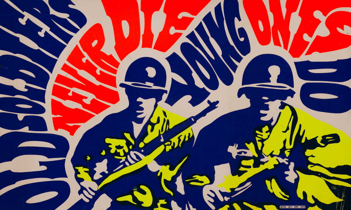 Old Soldiers Never Die, Young Ones Do Vietnam War Era Protest Poster