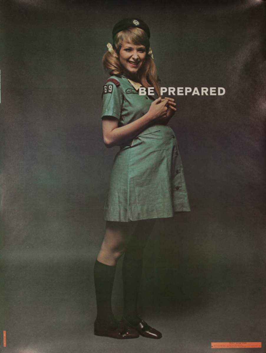 Be Prepared Pregnant Girl Scout Original Protest Poster