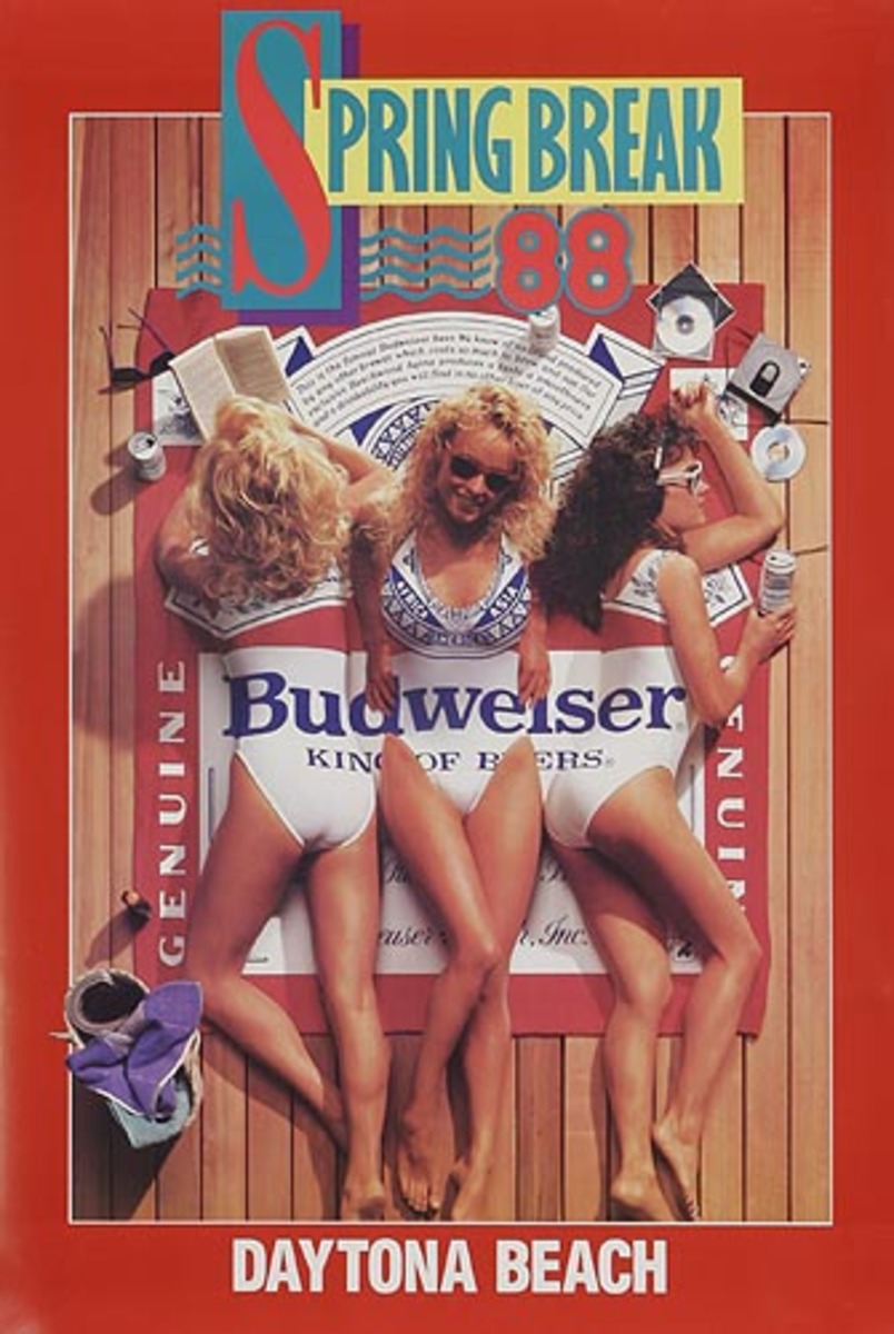 Budweiser Beer Spring Break Daytona Original Advertising Poster