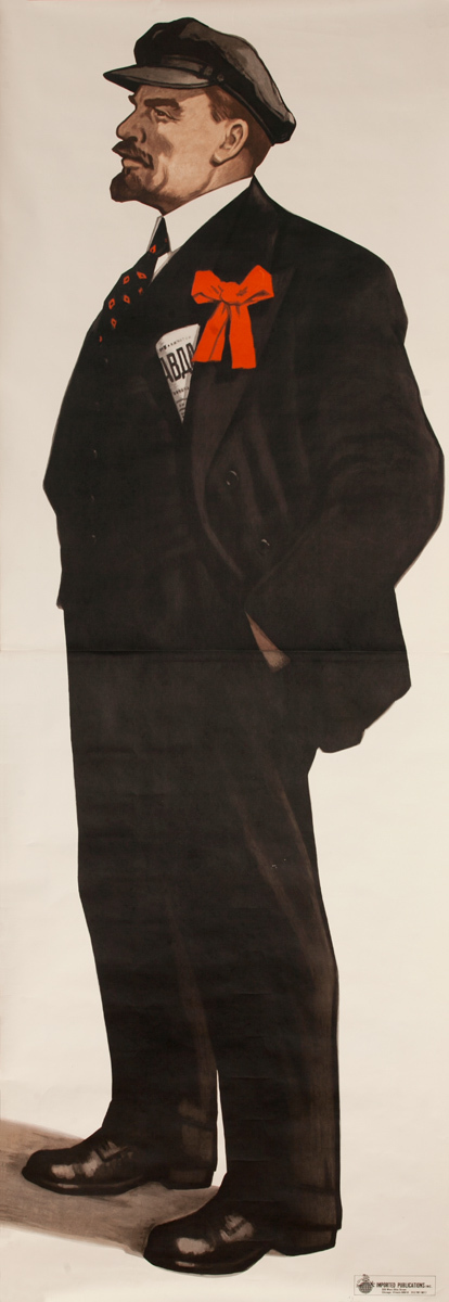 Lenin Full Length Portrait Original Soviet Union Propagada Poster