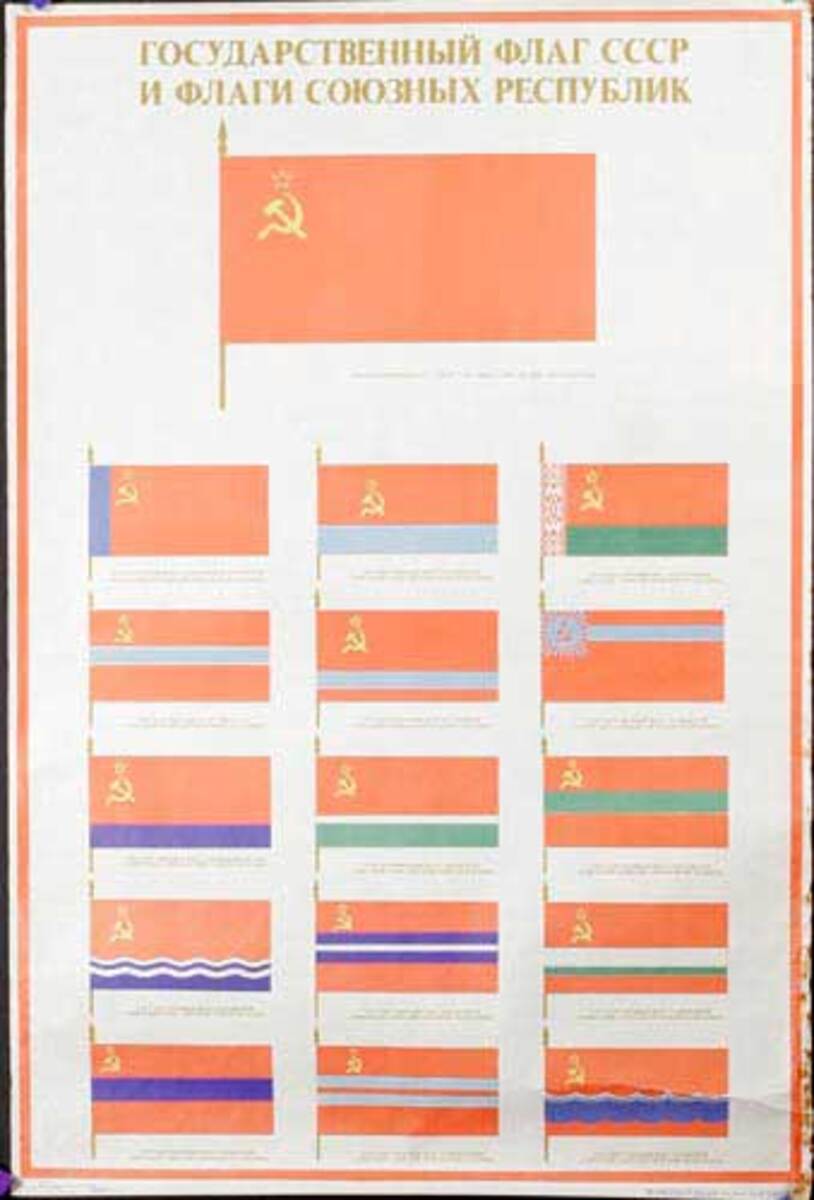 Soviet Union Counrty Flags Original USSR Soviet Union Propaganda Poster