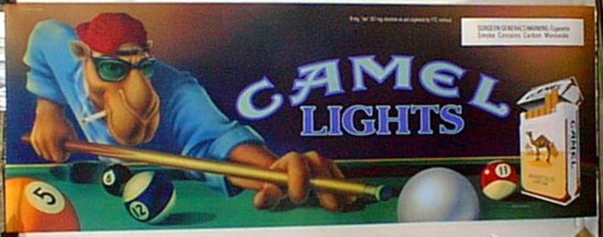 Original Vintage Camel Light Pool  Player Poster