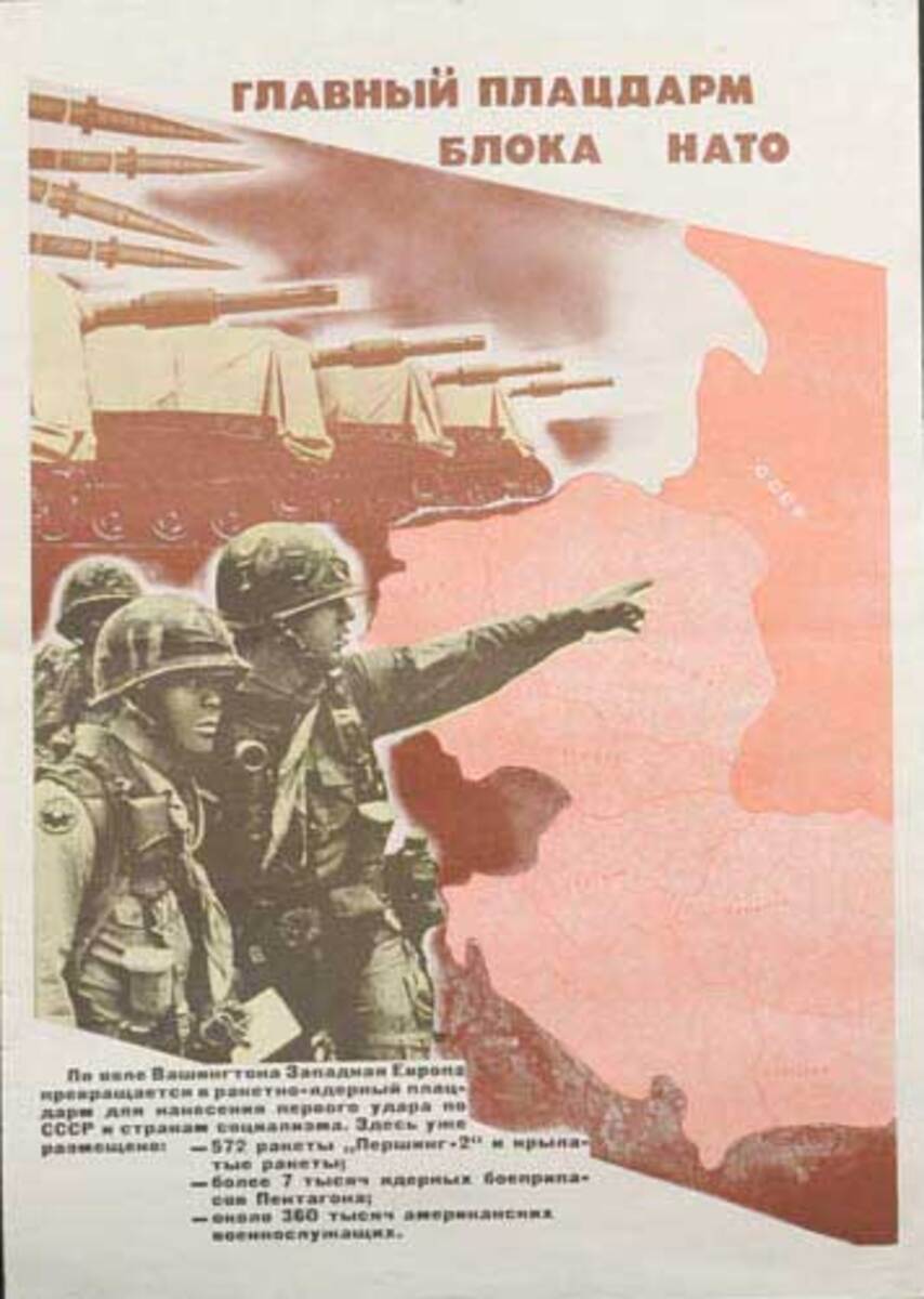 Anti NATO Original USSR Soviet Union Propaganda Poster