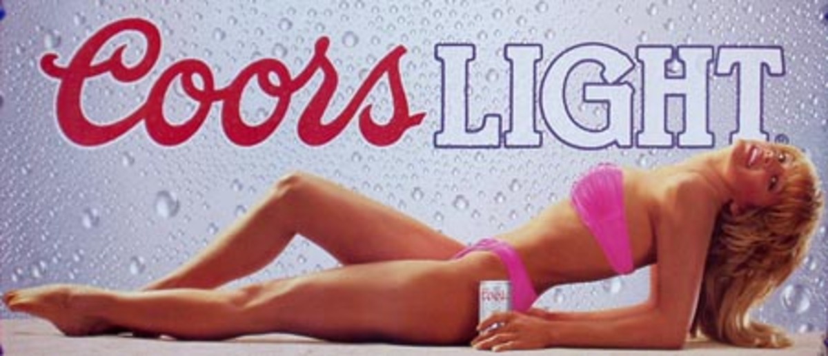 Coors Light Beer Babe in Bikini Original Advertising Poster Shoes