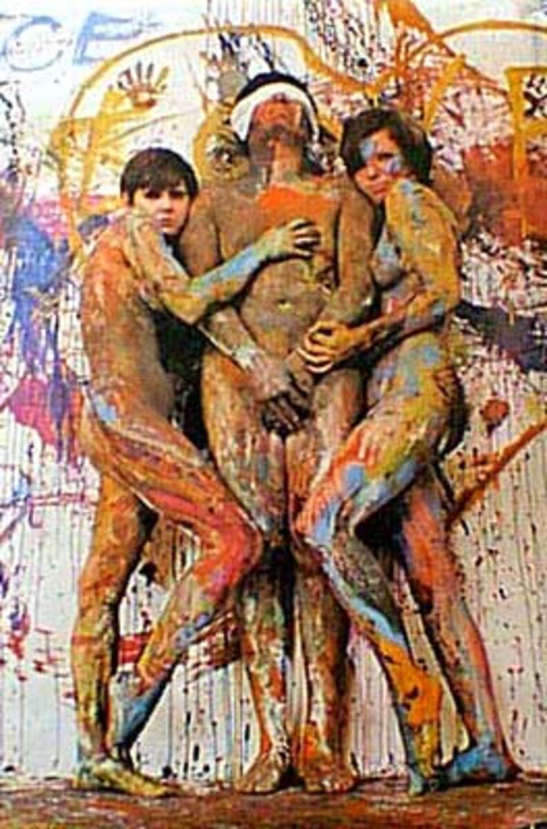 Painted Nude Trio Psychedelic Sixties Original Vintage Poster