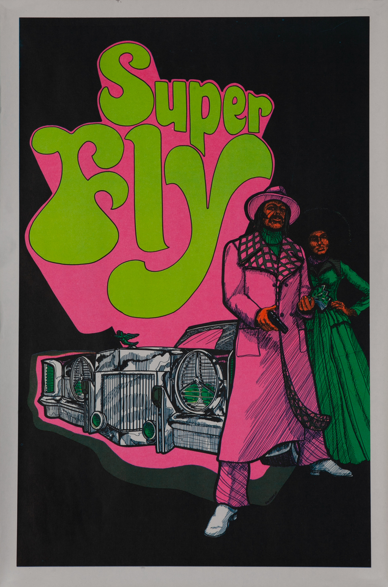 Superfly Original Black Light Psychadelic Poster