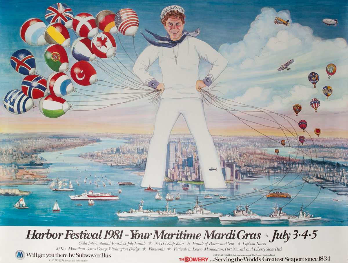 New York City (NYC) Harbor Festival Poster 1981 