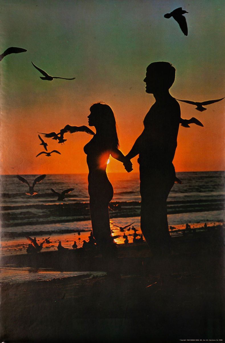 Sunset Couple Original Vintage 1960s Psychedelic Poster